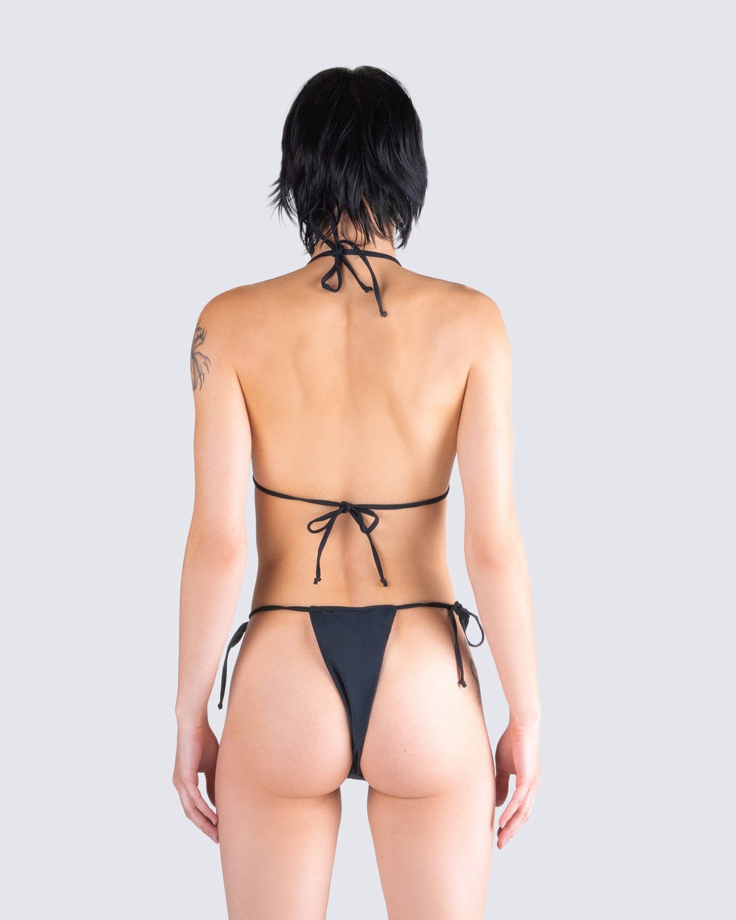 Revel Black Bikini Flower Top