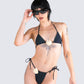 Revel Black Bikini Flower Top