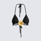 Revel Black Bikini Flower Top product front