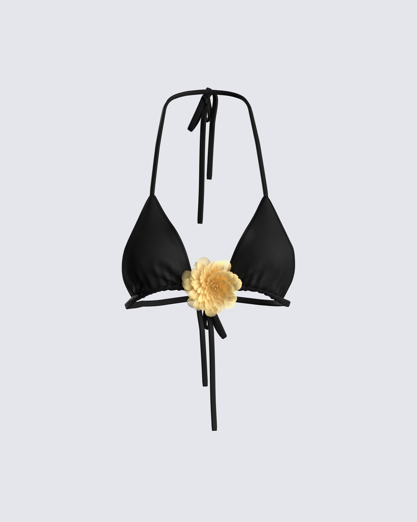 Revel Black Bikini Flower Top product front