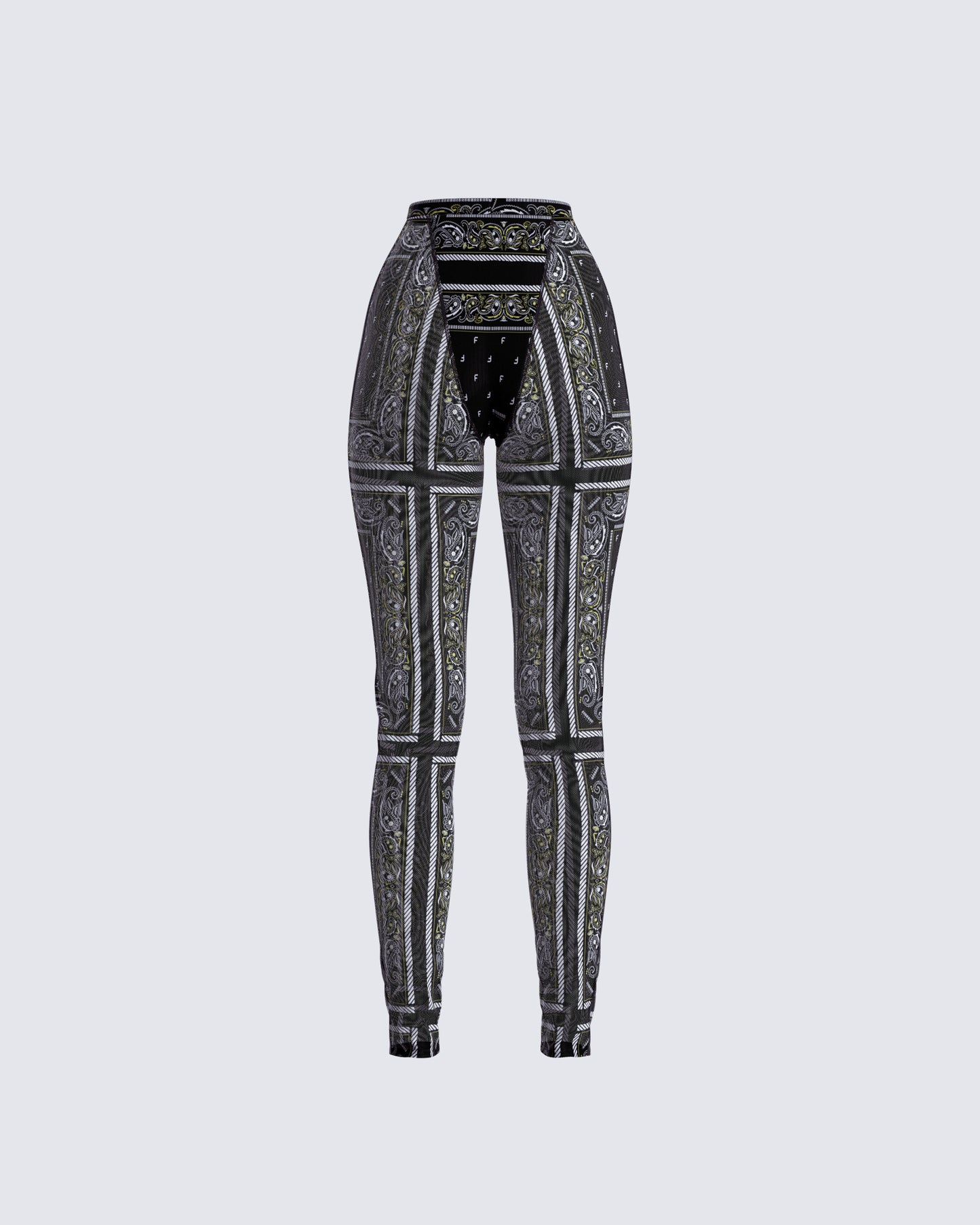 Rikku Black Bandana Mesh Leggings
