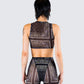 Rikku Black Bandana Mesh Crop Top