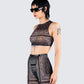 Rikku Black Bandana Mesh Crop Top