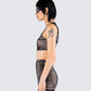 Rikku Black Bandana Mesh Crop Top