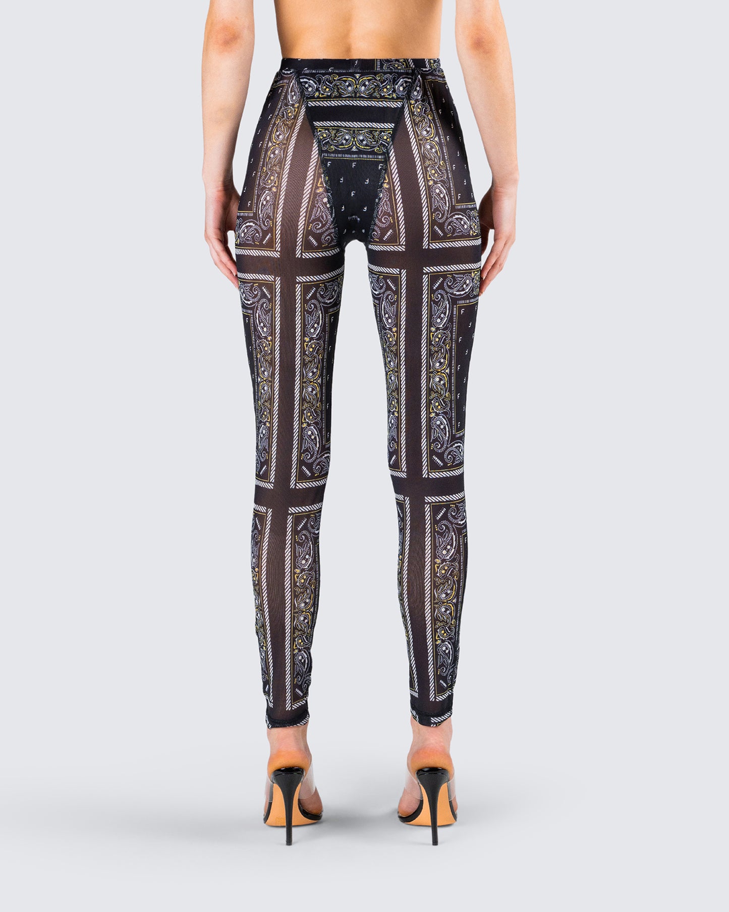 Rikku Black Bandana Mesh Leggings