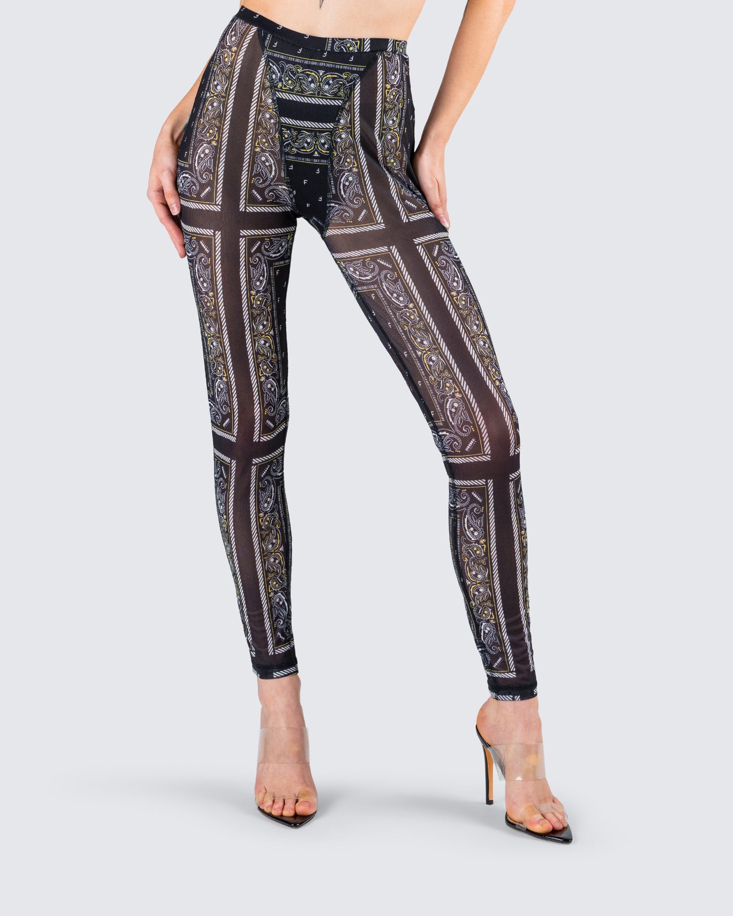 Rikku Black Bandana Mesh Leggings