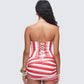 Risa Red Stripe Bustier Top