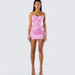 Rivi Pink Flower Corset Set