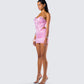 Rivi Pink Flower Corset Set