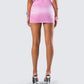 Rivi Pink Satin Micro Mini Skirt
