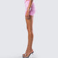 Rivi Pink Satin Micro Mini Skirt