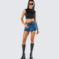 Robyn Pleated Denim Mini Skirt
