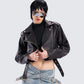 Robyn Vintage Black Cropped Moto Jacket