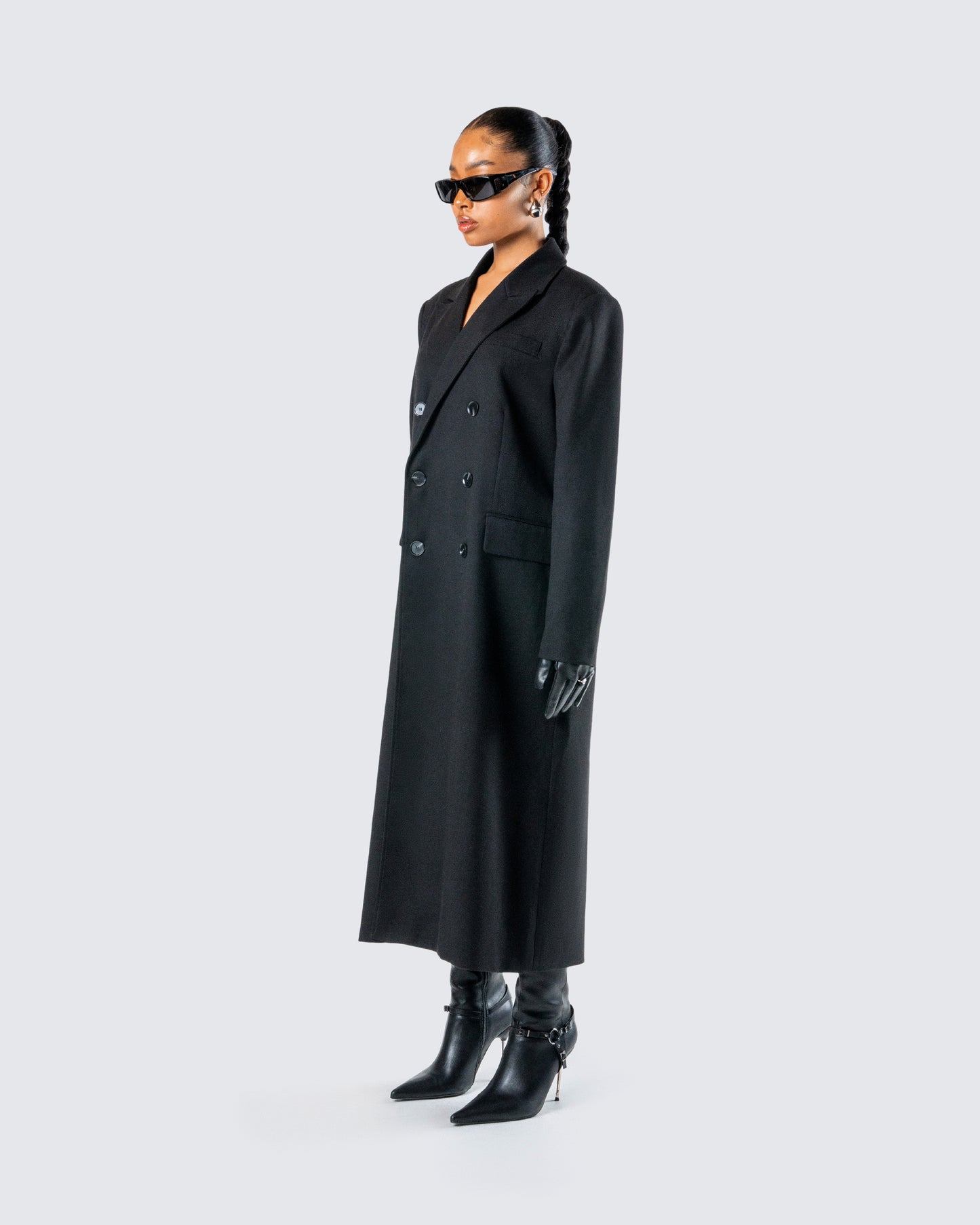 Romilly Black Double Breasted Coat