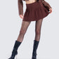 Ronny Brown Pleated Mini Skirt
