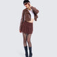 Ronny Brown Pleated Mini Skirt