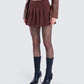 Ronny Brown Pleated Mini Skirt