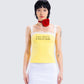 Rosalia Yellow Graphic Knit Top model front