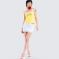Rosalia Yellow Graphic Knit Top