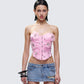 Roselle Pink Rhinestone Corset Top model front