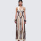 Royan Leopard Print Maxi Dress model front