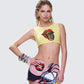 Rubina Yellow Graphic Crop Top