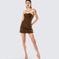 Ruby Brown Strapless Mini Dress