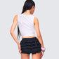 Rumi White Cropped Rhinestone Top