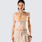 Ryla Ivory Ruffle Cami Top model front