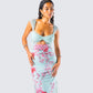 Ryliana Green Floral Mesh Maxi Dress