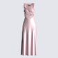 Saba Pink Satin Lace Midi Dress 3d product front