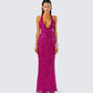Sabine Purple Sequin Maxi Dress model front