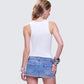 Saffron White Kissed Tank Top