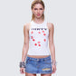 Saffron White Kissed Tank Top model front
