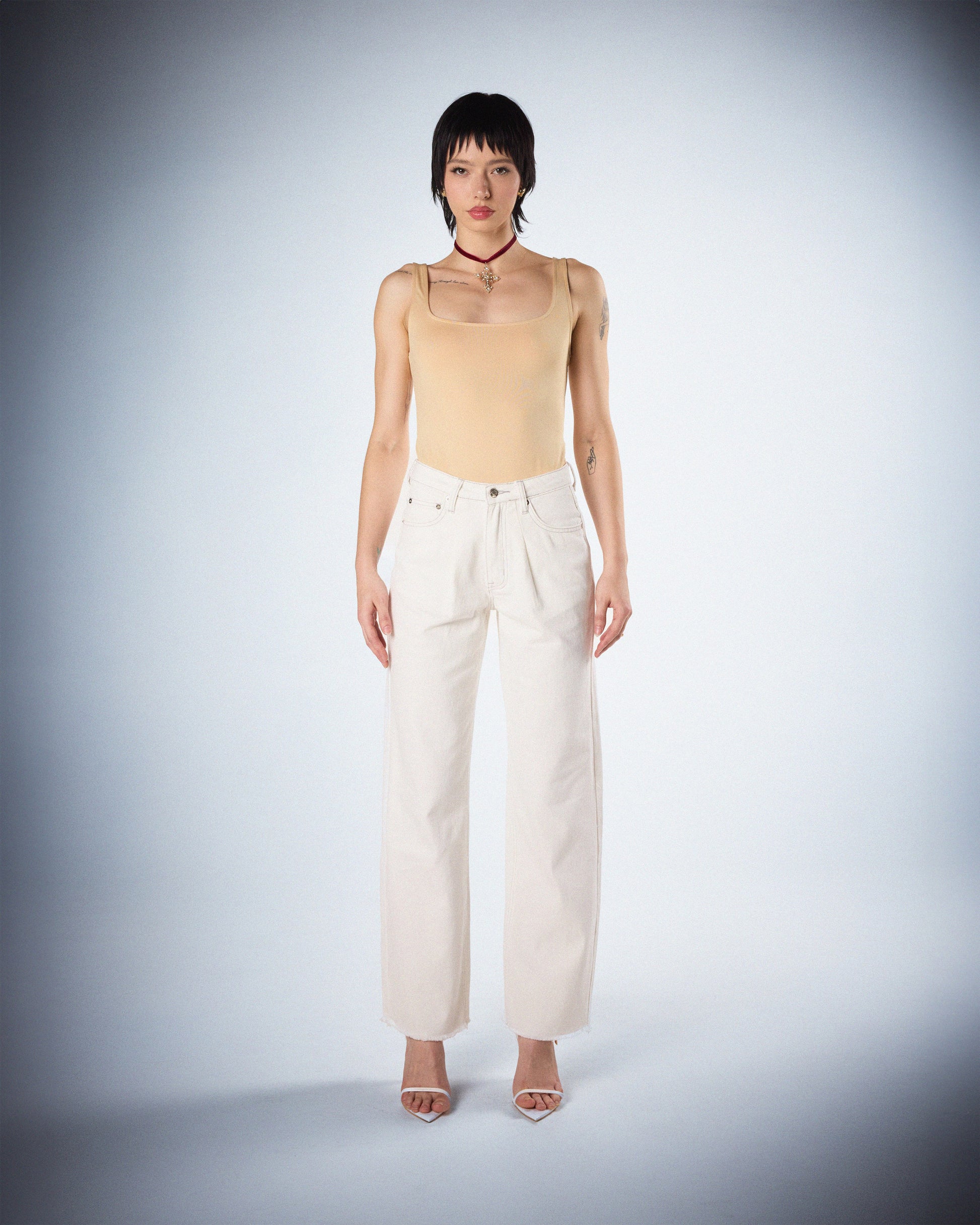 Saga Denim Set model front