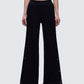 Saige Black Popper Detail Loose Sweatpant model front