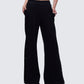 Saige Black Popper Detail Loose Sweatpant