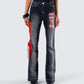 Salem Black Low Rise Denim Pant model front