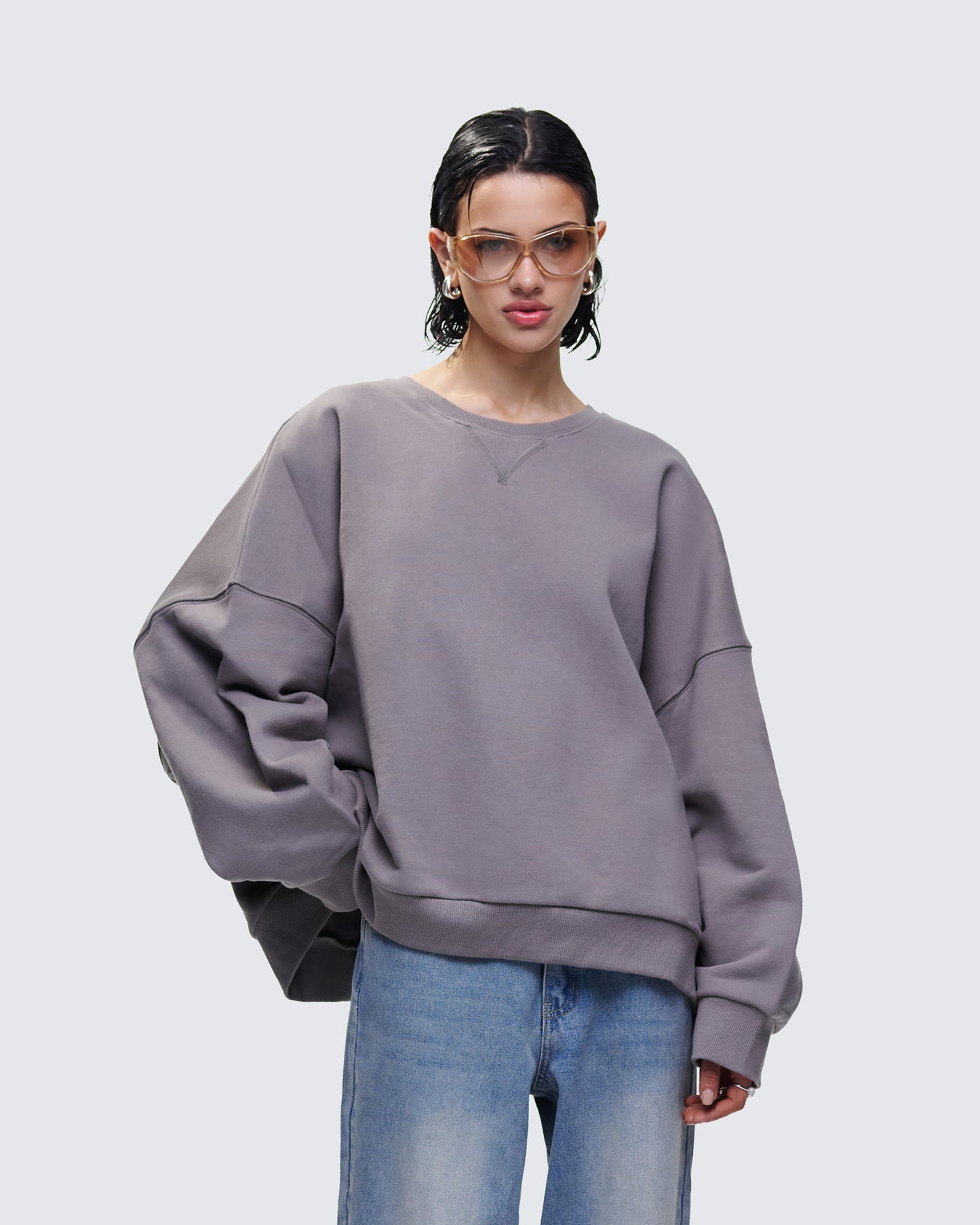 Salima Grey Oversized Sweater