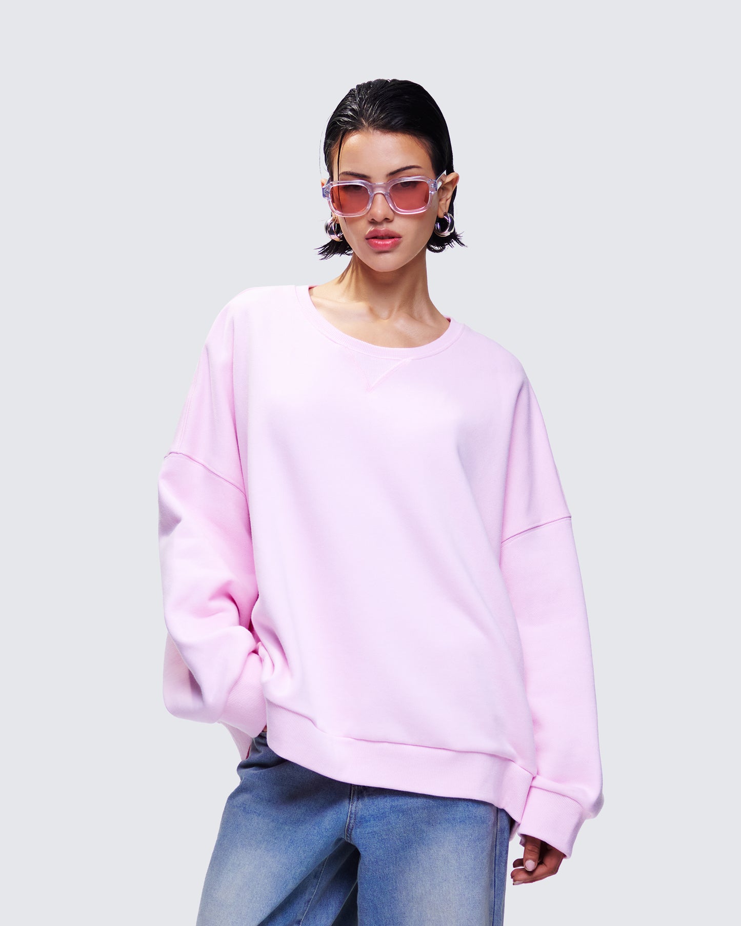 Salima Pink Oversized Sweater