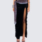 Samantha Black Velvet Maxi Skirt model front