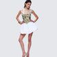 Samara Green Floral Jacquard Corset Top