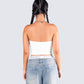 Samia White Graphic Tube Top