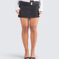 Sammy Black Belted Mini Skirt model front