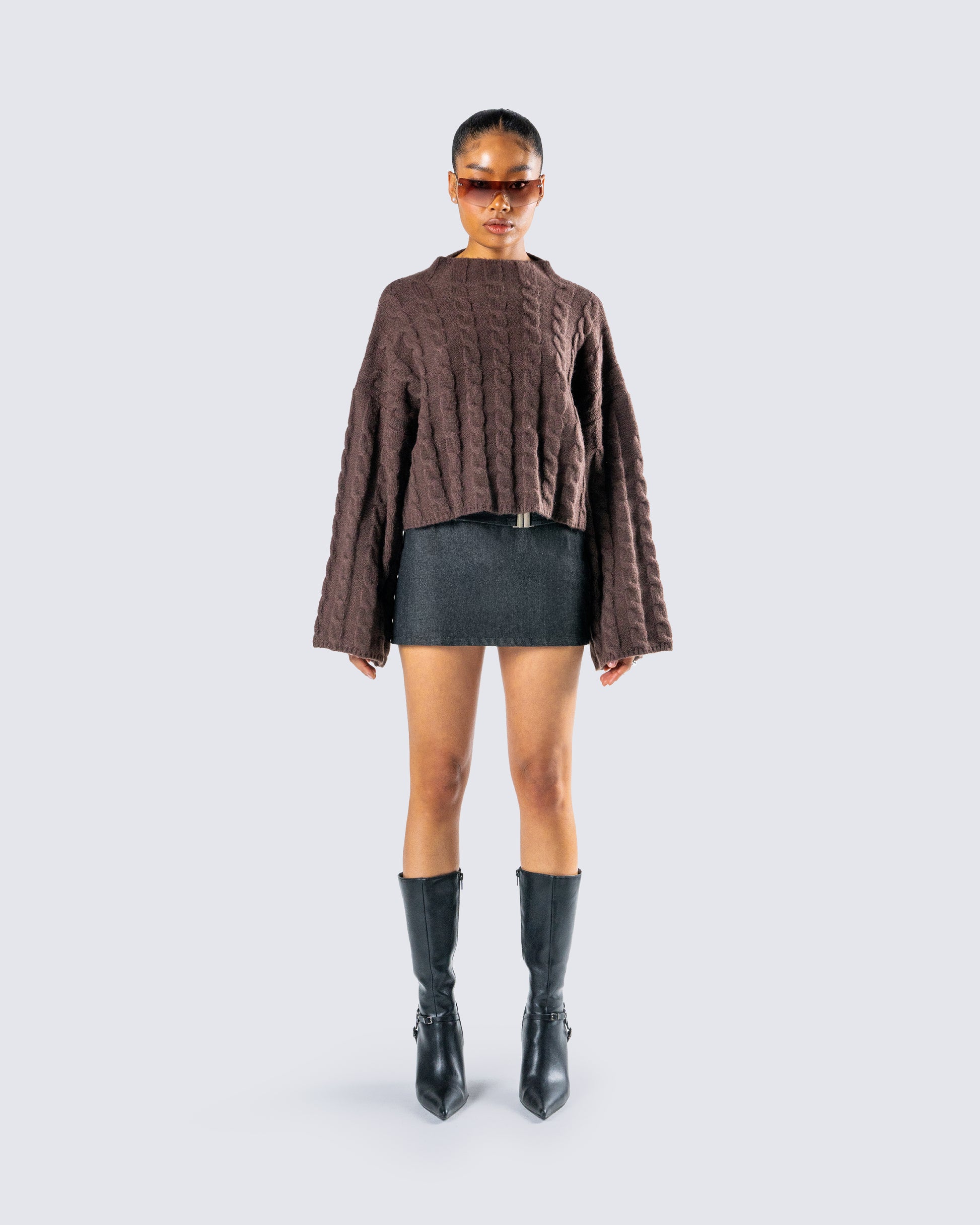 Sammy Chunky Knit Set model front