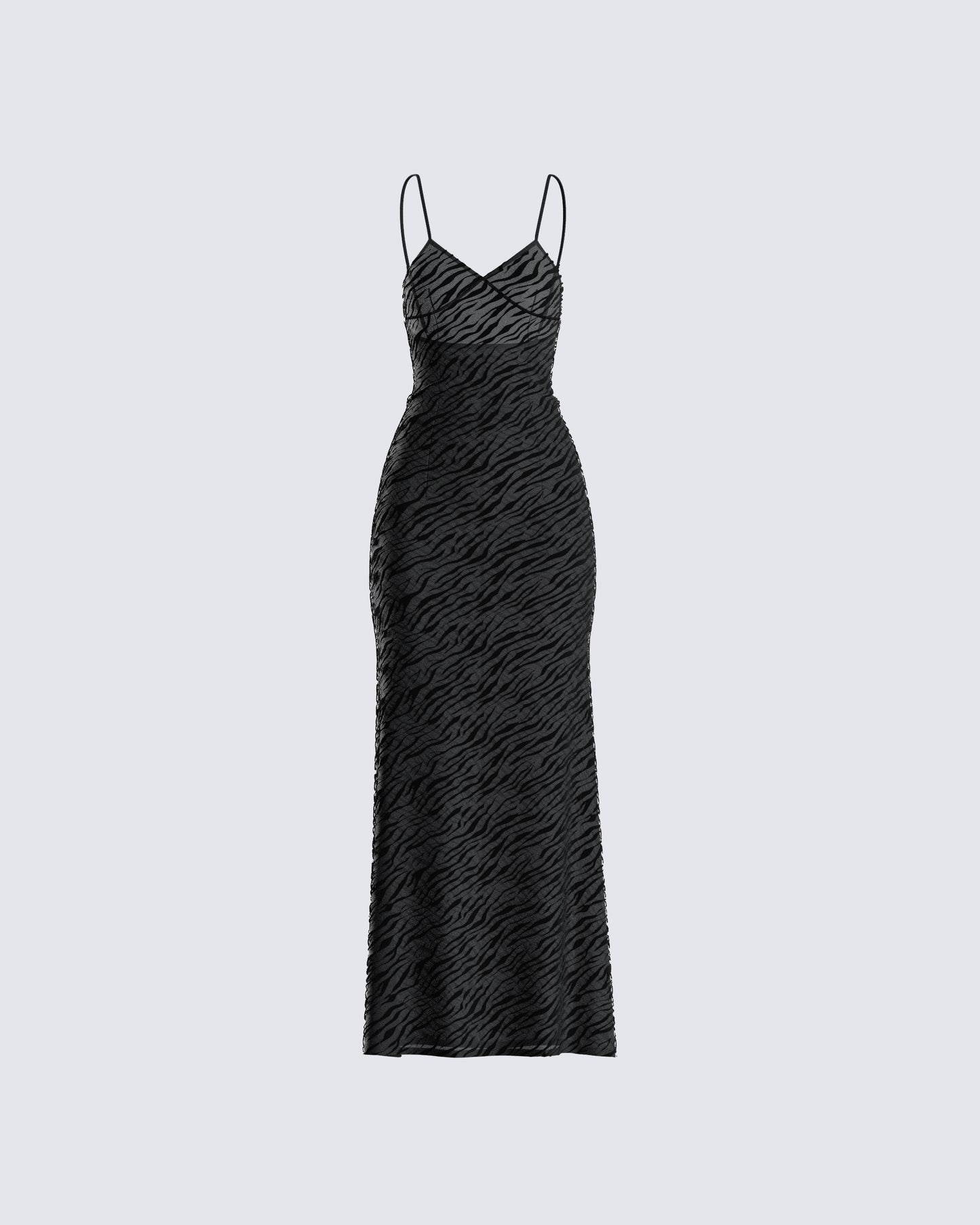Santana Black Mesh Maxi Dress 3d product front