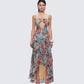 Saphira Animal Print Maxi Dress model front