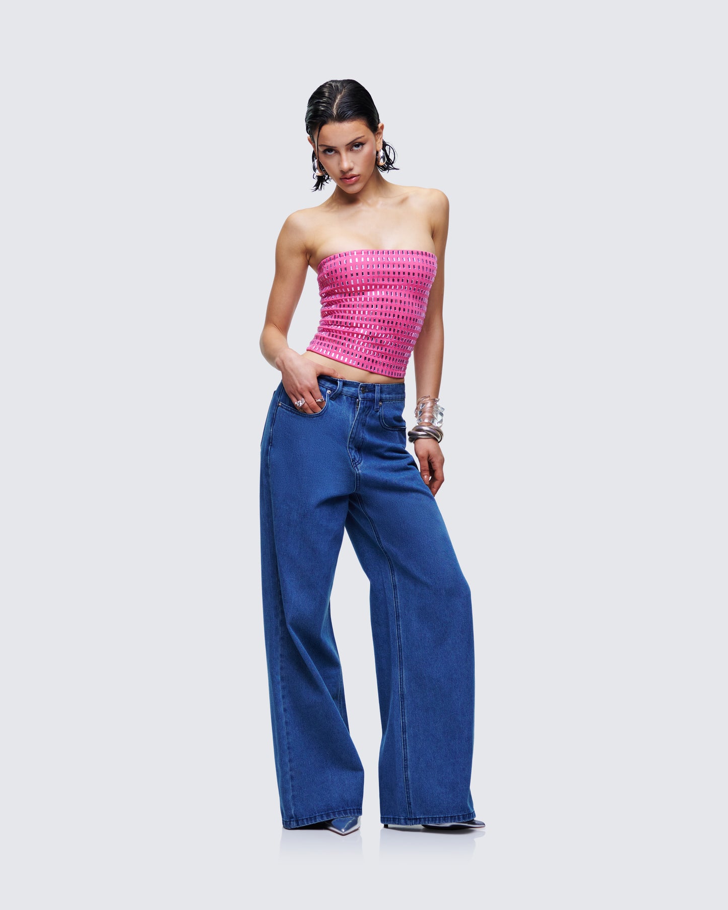 Sara Blue Denim Wide Leg Jean