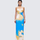 Sari Multi Cowl Neck Maxi Dress model front
