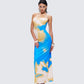 Sari Multi Cowl Neck Maxi Dress